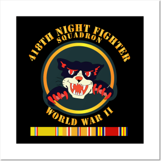 418th Night Fighter Squadron - 2nd Ver - WWII w SVC Posters and Art